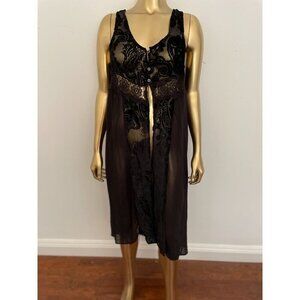 Coco + Jameson Sheer Black Burnt Velvet Lace Paisley Pattern Dress Whimsygoth